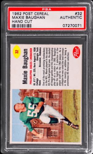 Maxie Baughan #32 Football Cards 1962 Post Cereal