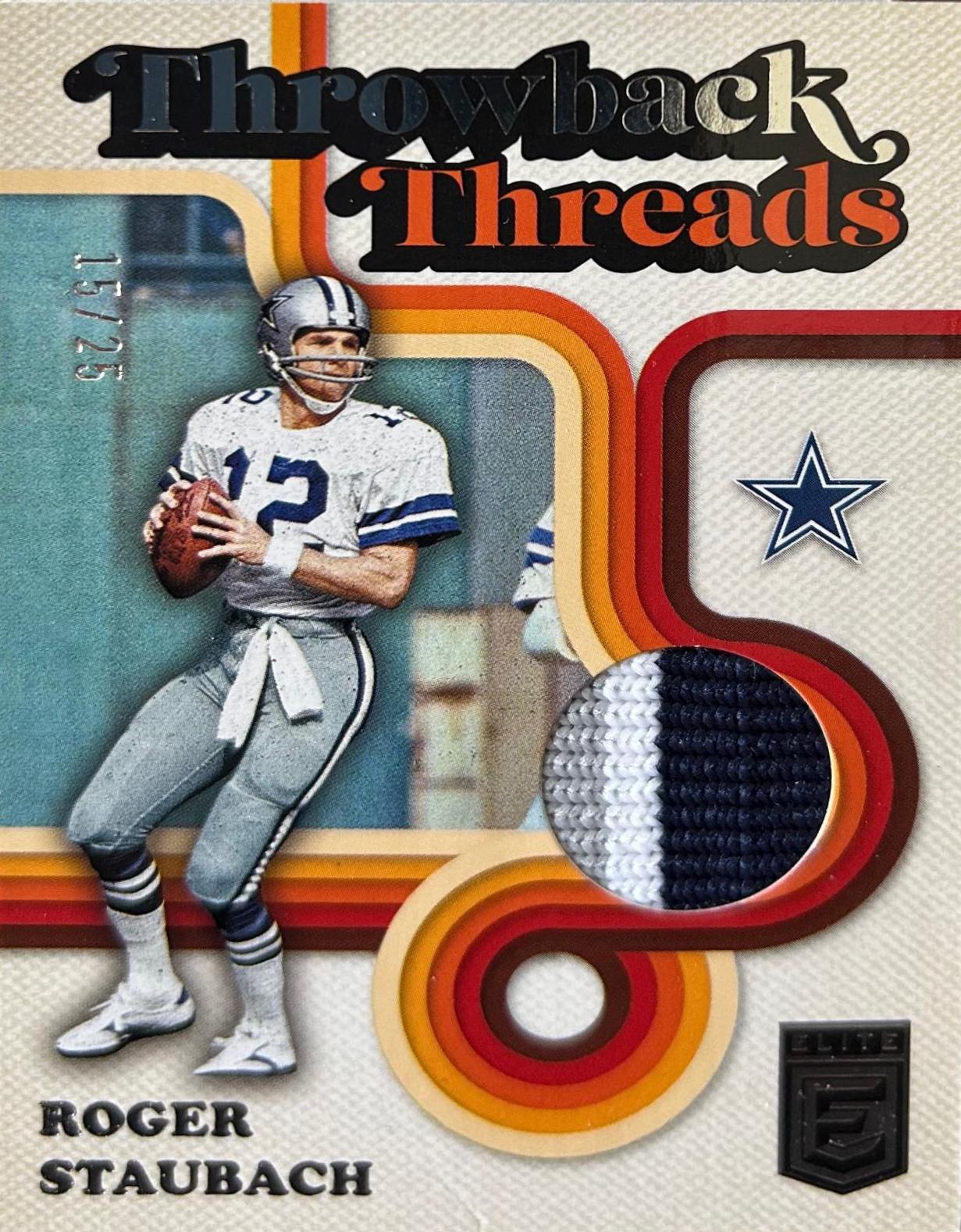 Roger Staubach / Drew Pearson #TTD-DAL Football Cards 2024 Panini Donruss Elite Throwback Threads Double