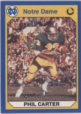 Phil Carter #22 Football Cards 1990 Notre Dame Collegiate Collection