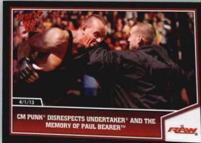CM Punk Disrespects Undertaker and the Memory of Paul Bearer #100 Wrestling Cards 2013 Topps Best of WWE