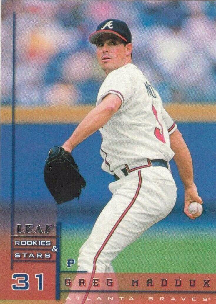 Greg Maddux #31 Baseball Cards 1998 Leaf Rookies & Stars