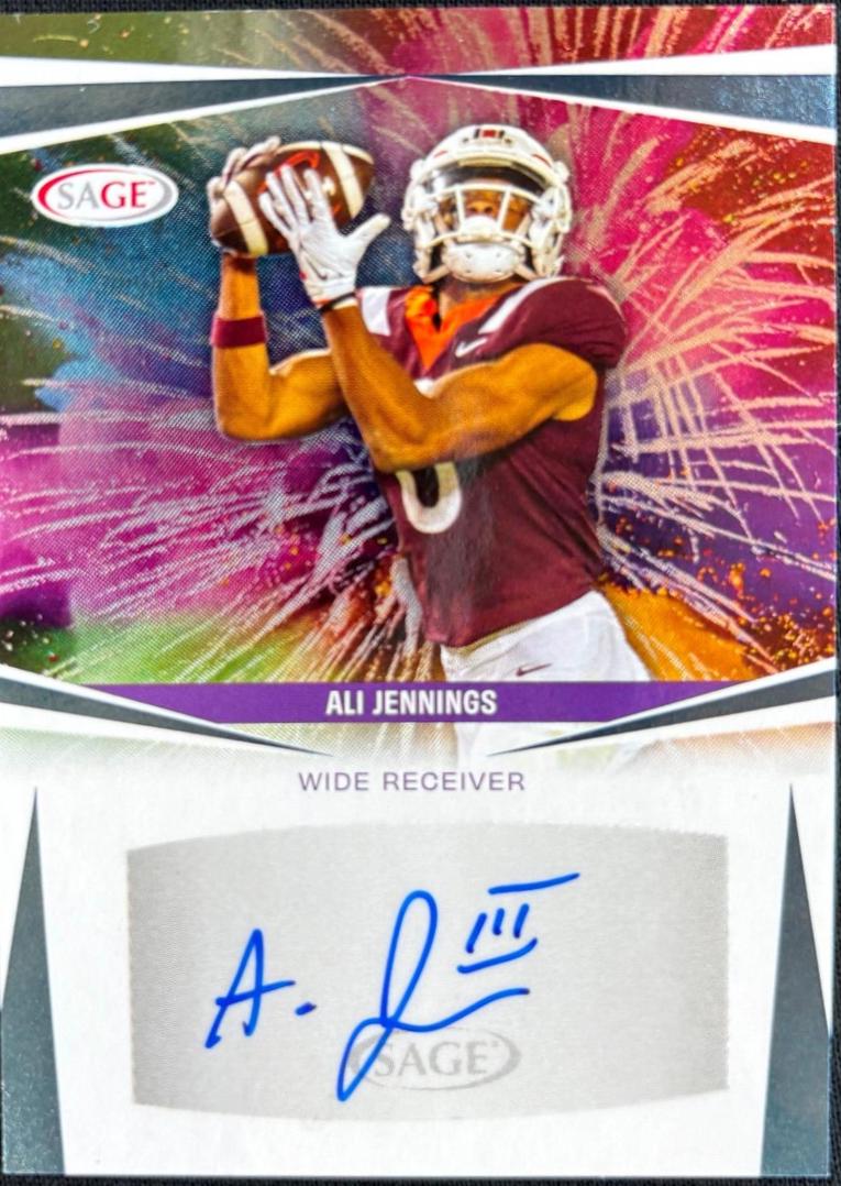 Ali Jennings #A-AJ2 Football Cards 2025 Sage Hit Autograph