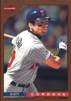 Marty Cordova #24 Baseball Cards 1996 Score Dugout Collection