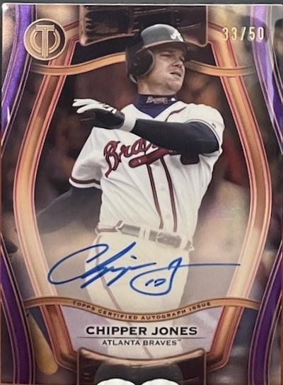 Chipper Jones #PTGA-CJ Baseball Cards 2025 Topps Tribute Pillars of the Game Autograph