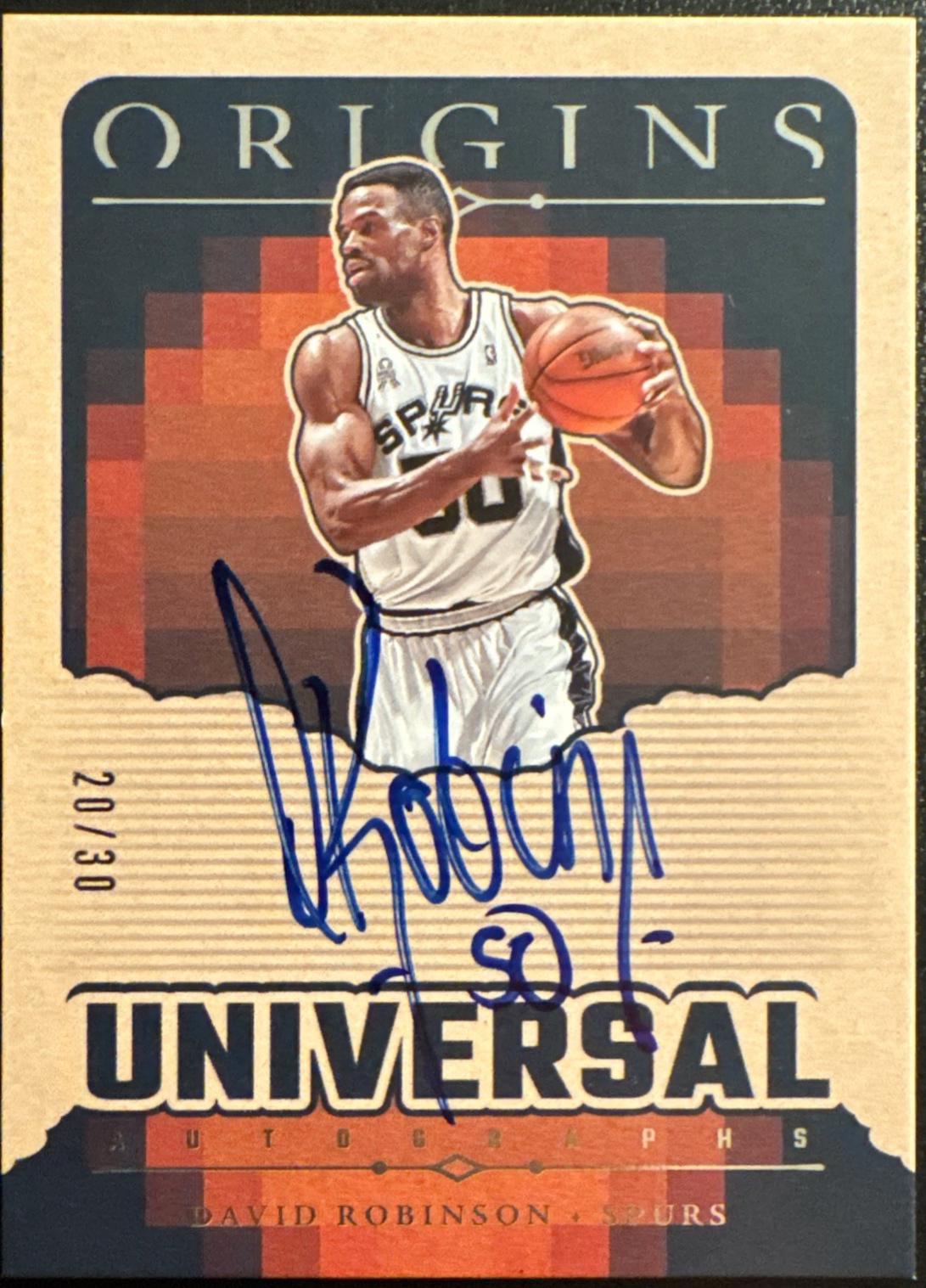 David Robinson #9 Basketball Cards 2024 Panini Origins Universal Autograph
