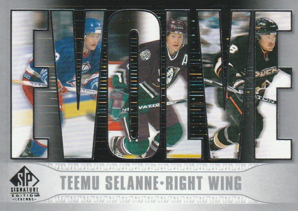 Teemu Selanne #E-16 Hockey Cards 2020 SP Signature Edition Legends Evolve
