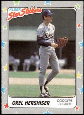Orel Hershiser #92 1988 Fleer Star Stickers Baseball