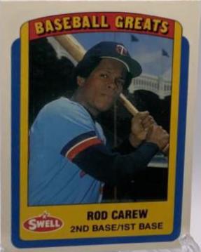 Rod Carew #4 Baseball Cards 1990 Swell Greats
