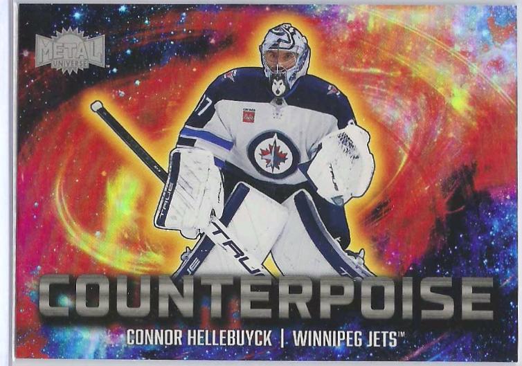 Connor Hellebuyck #9 Hockey Cards 2024 SkyBox Metal Universe Counterpoise
