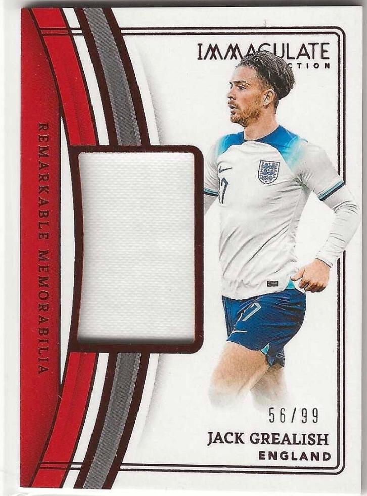 Jack Grealish #8 Soccer Cards 2023 Panini Immaculate Remarkable Memorabilia