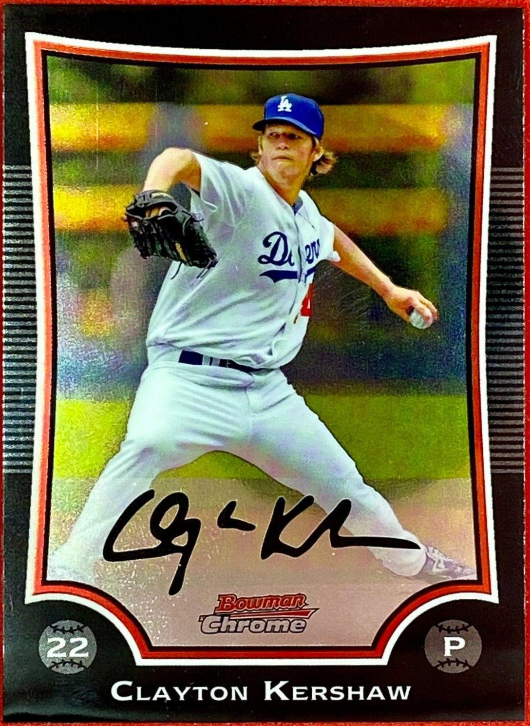 Clayton Kershaw #72 Baseball Cards 2009 Bowman Chrome