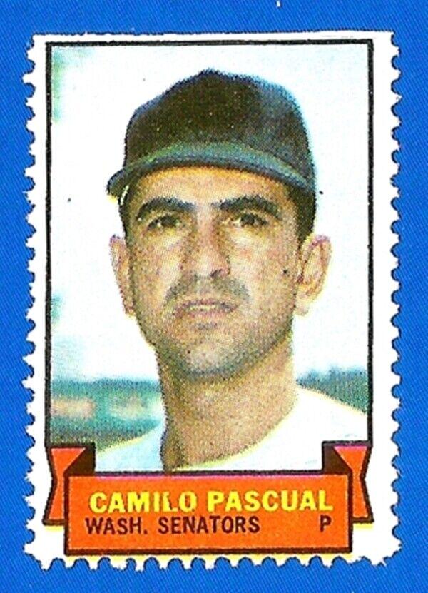 Camilo Pascual Baseball Cards 1969 Topps Stamps