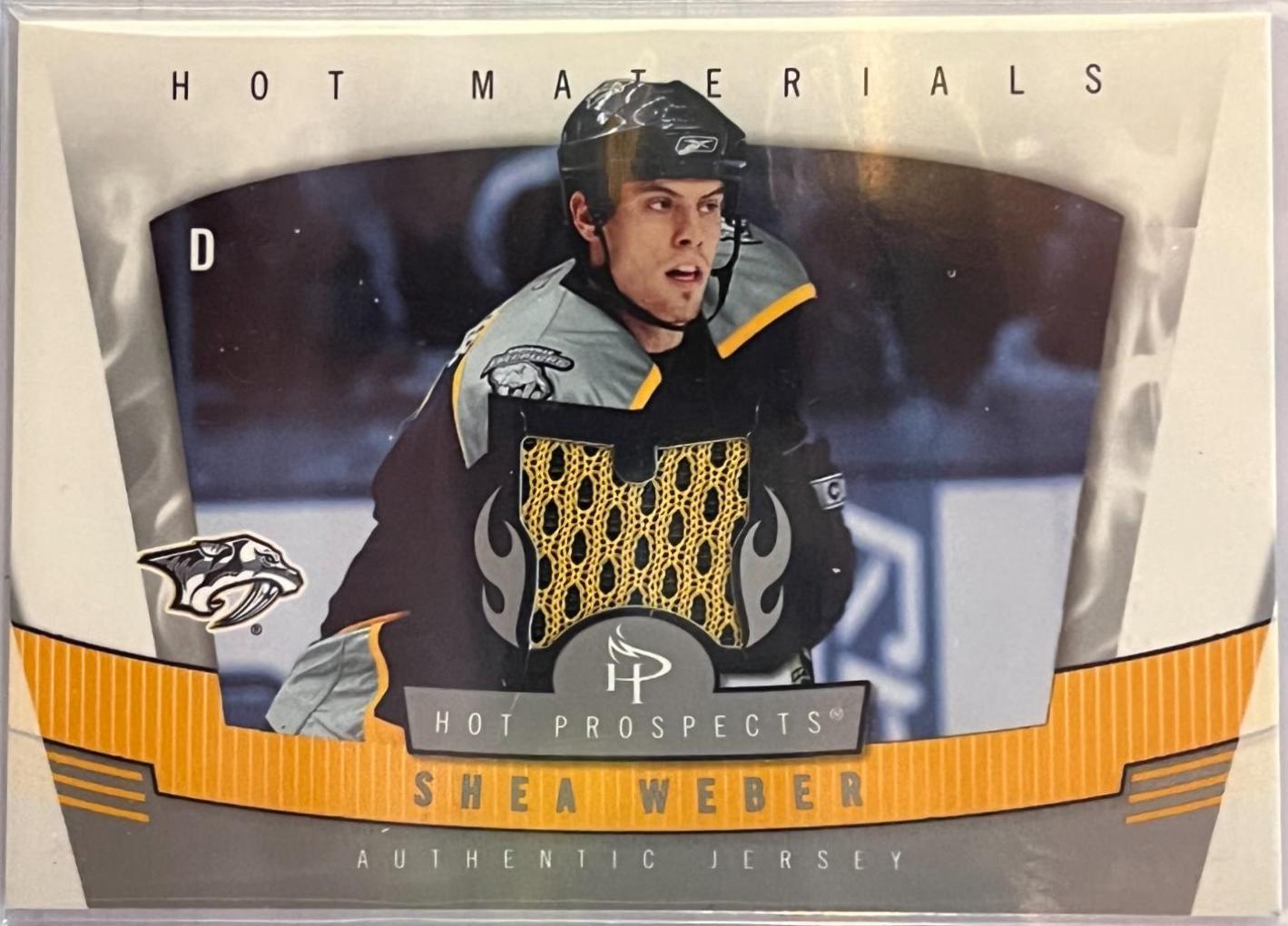 Shea Weber #HM-SW Hockey Cards 2006 Fleer Hot Prospects Materials