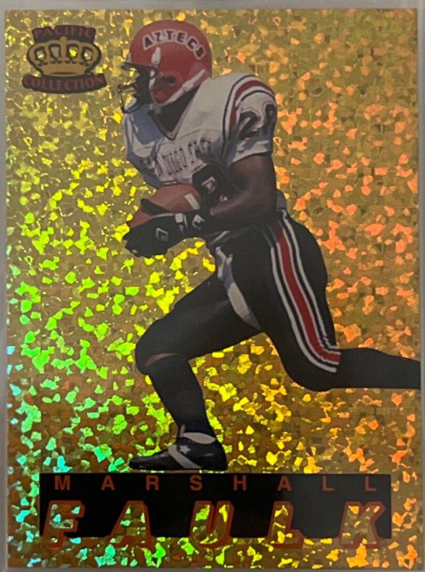 Marshall Faulk 1994 Knights of the Gridiron #10 Gold #10 Football Cards 1994 Pacific Knights of the Gridiron