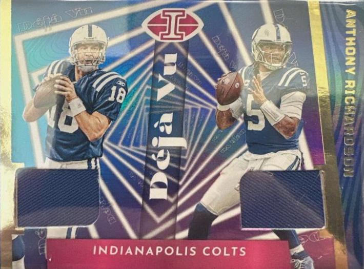 Anthony Richardson / Peyton Manning #DV-MR Football Cards 2023 Panini Illusions Deja Vu