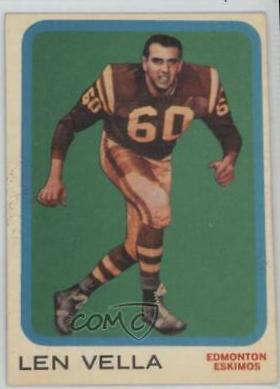 Len Vella #25 Football Cards 1963 Topps CFL