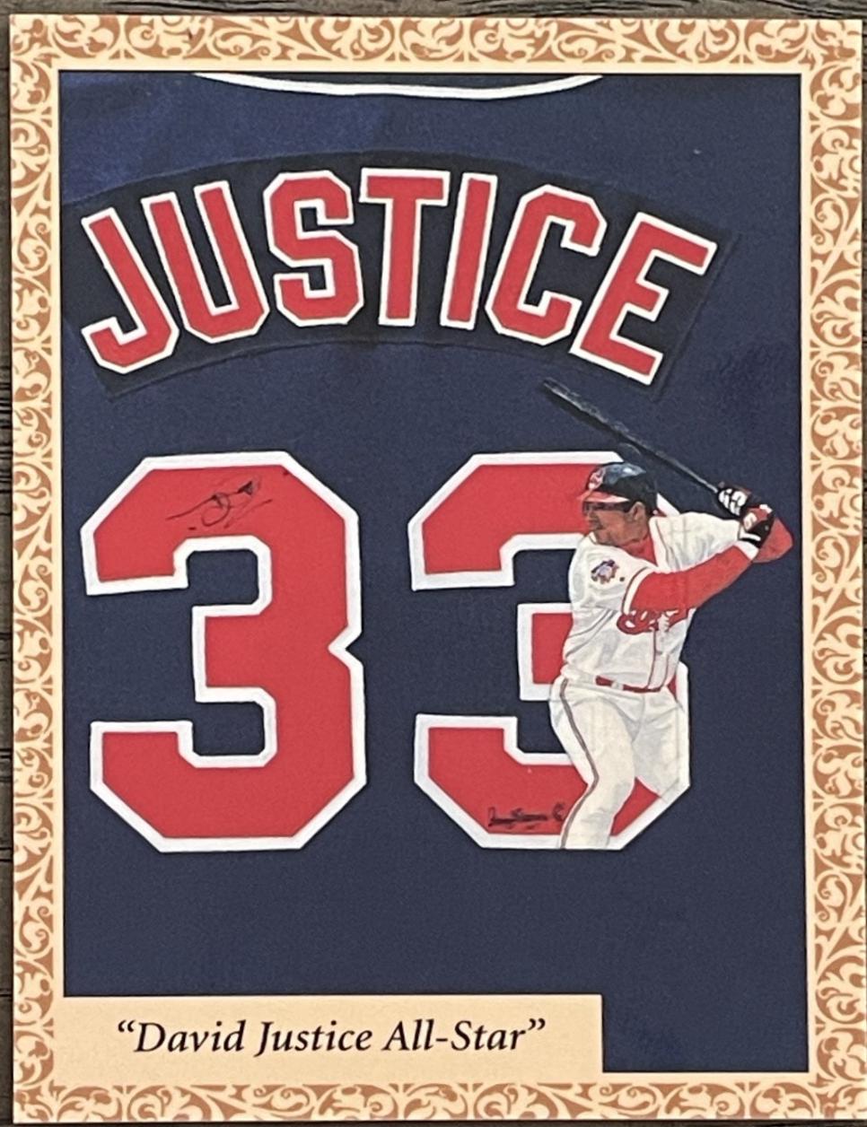 David Justice #5AG Baseball Cards 1998 Sports Illustrated Then & Now Art of the Game