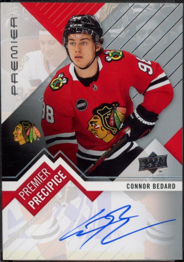 Connor Bedard #PPR-CB Hockey Cards 2023 Upper Deck Premier Precipice Auto Rookie