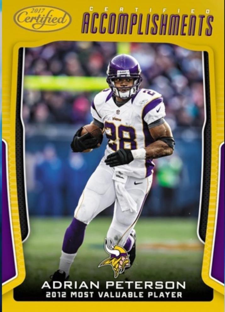 Adrian peterson #1 Football Cards 2017 Panini