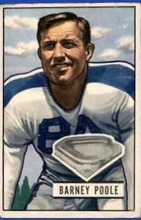 Barney Poole #9 Football Cards 1951 Bowman
