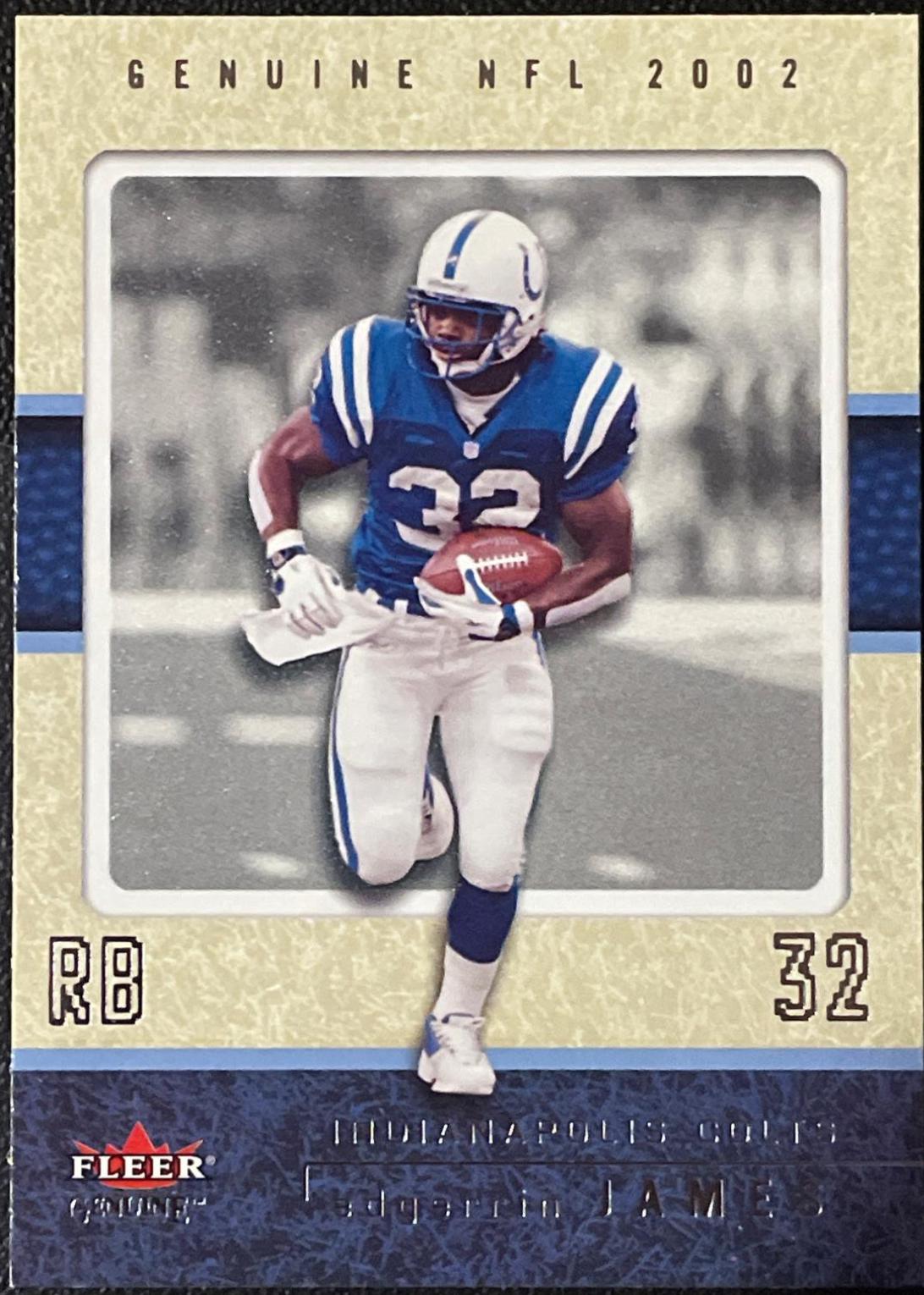 Edgerrin James #31 Football Cards 2002 Fleer Genuine