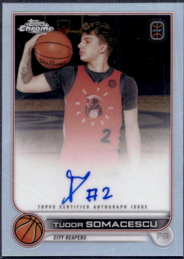 Tudor Somacescu #CA-TS2 2022-23 Topps Chrome Overtime Elite Basketball Chrome Autographs