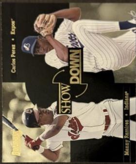 Manny Ramirez, Carlos Perez #8 Baseball Cards 1996 Panini Donruss Showdown