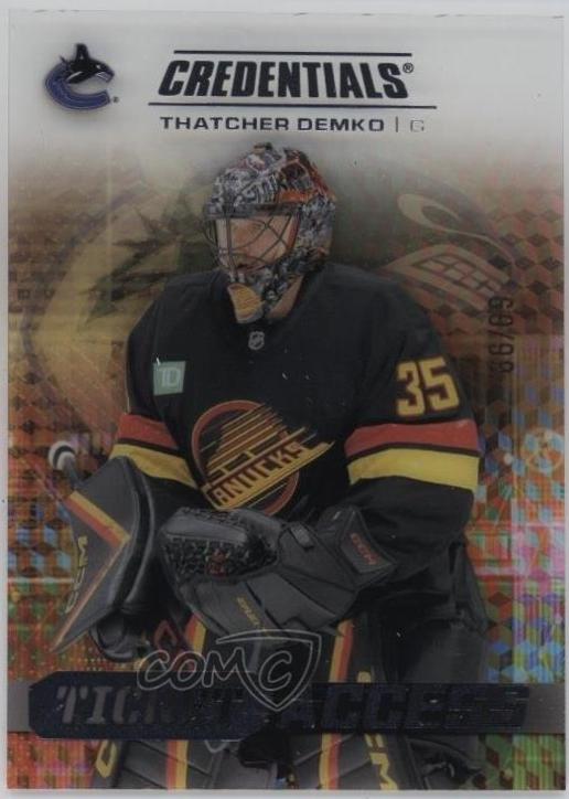 Thatcher Demko #TA-TD 2025-26 Upper Deck Credentials Hockey Acetate Ticket Access
