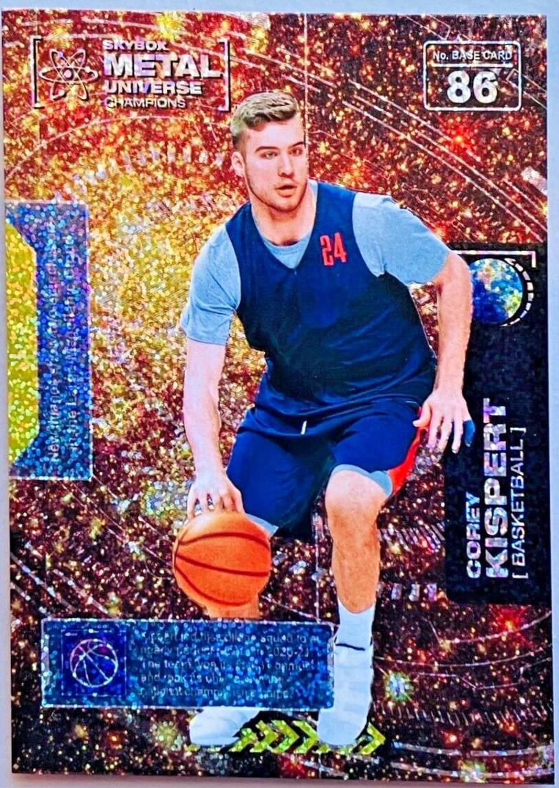 Corey Kispert #86 Basketball Cards 2021 Skybox Metal Universe Champions