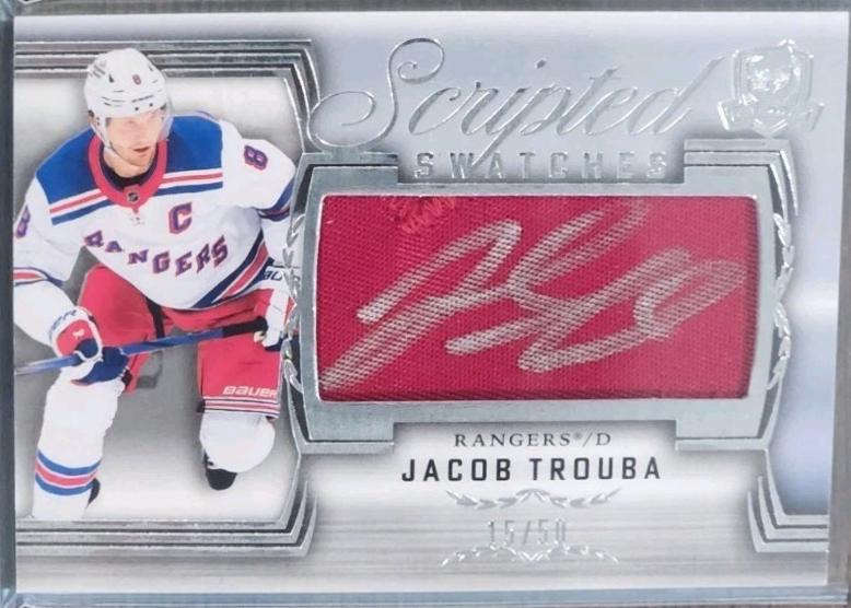 Jacob Trouba #SS-JT 2024 Upper Deck The Cup Scripted Swatch Hockey