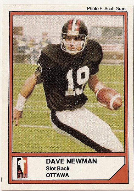 Dave Newman #38 Football Cards 1984 Jogo CFL