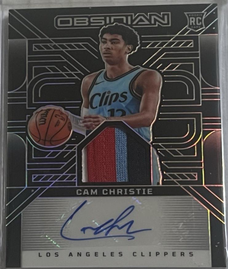 Cam Christie #RJI-CAM 2024-25 Panini Obsidian Basketball Rookie Jersey Ink
