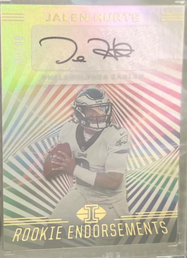 Jalen Hurts #RE7 Football Cards 2020 Panini Illusions Rookie Endorsements Autographs