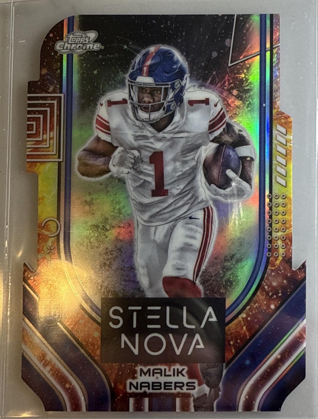 Malik Nabers #STN-6 Football Cards 2024 Topps Cosmic Chrome Stella Nova