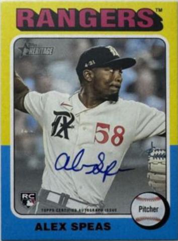 Alex Speas #ROA-ASP Baseball Cards 2024 Topps Heritage Real One Autograph