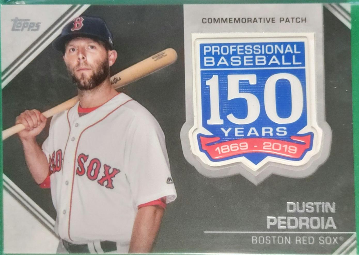 Dustin Pedroia #AMP-DP 2019 Topps 150th Anniversary Commemorative Patch Baseball