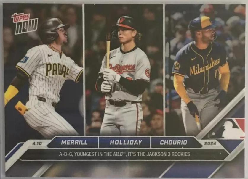 ABC, Youngest Players Jackson 3 Rookies #62 Baseball Cards 2024 Topps Now