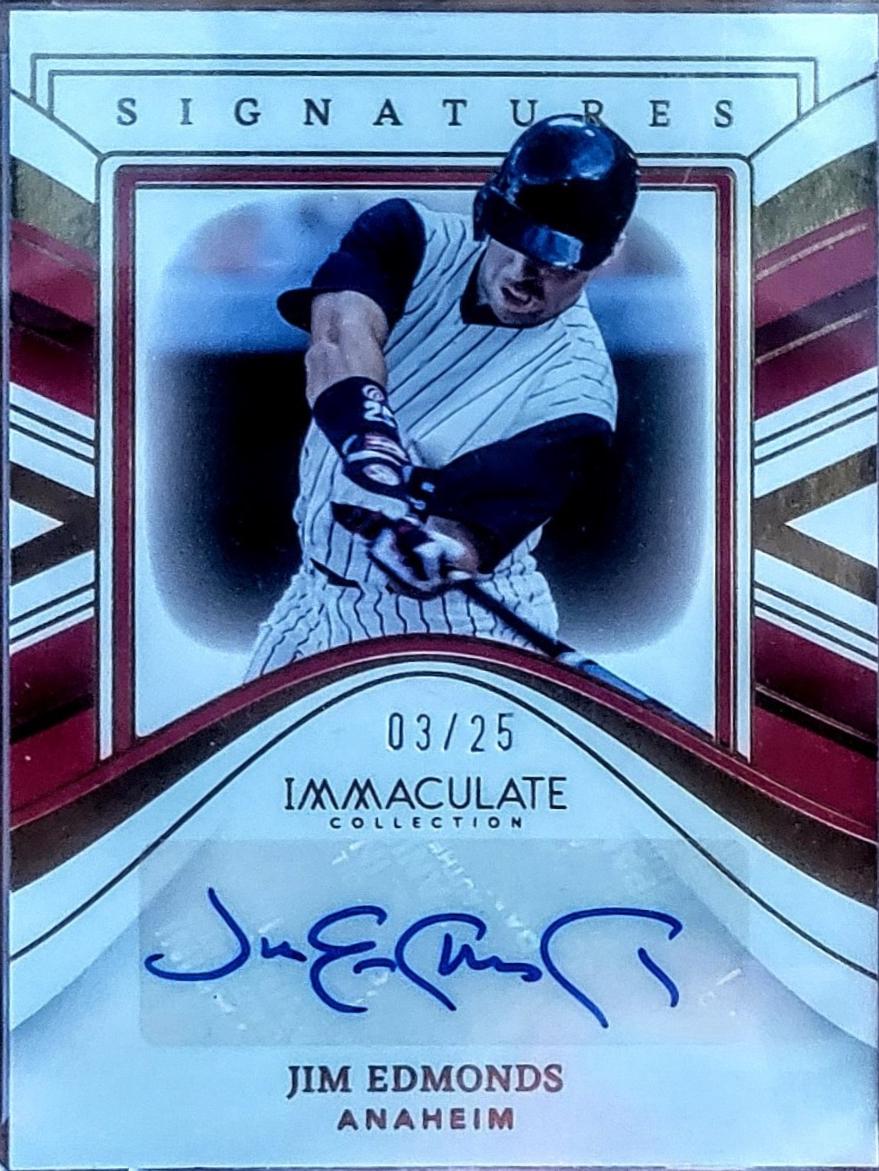 Jim Edmonds #35 Baseball Cards 2023 Panini Immaculate Signatures