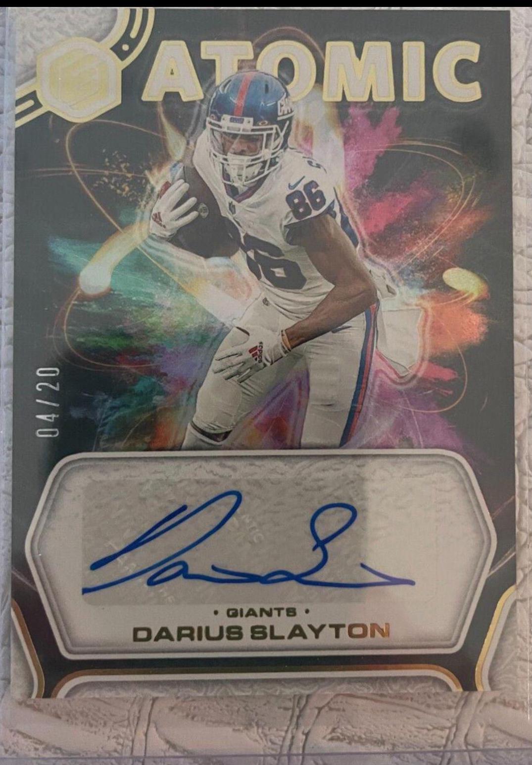 Darius Slayton #AA-DY Football Cards 2022 Panini Elements Atomic Autographs