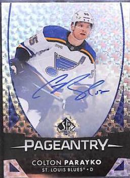 Colton Parayko #P-25 Hockey Cards 2023 SP Authentic Pageantry Autograph