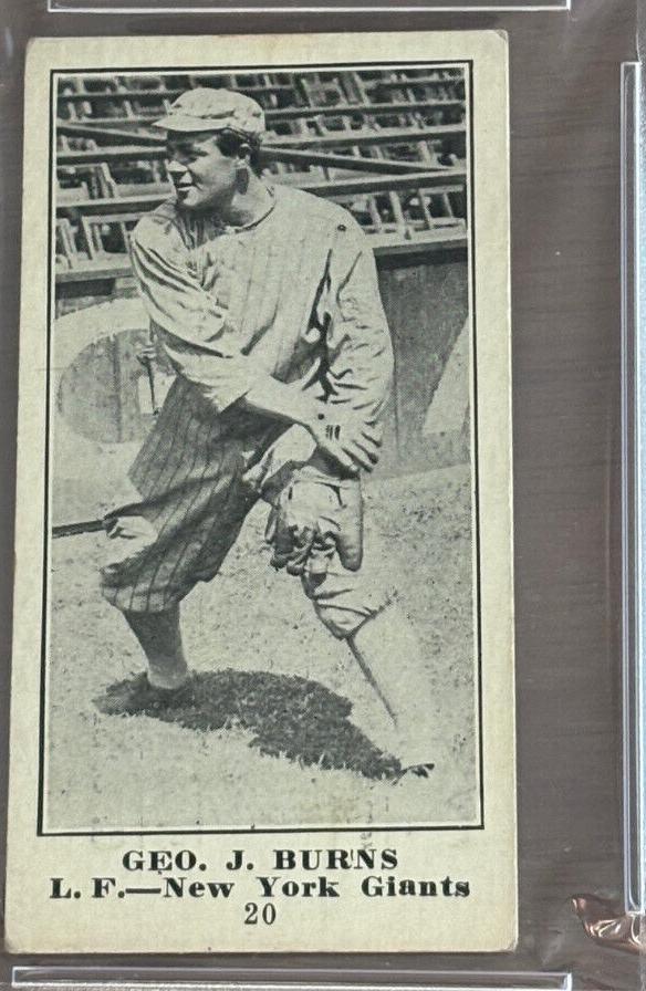 Geo. J. Burns #20 Baseball Cards 1916 M101 4 Sporting News