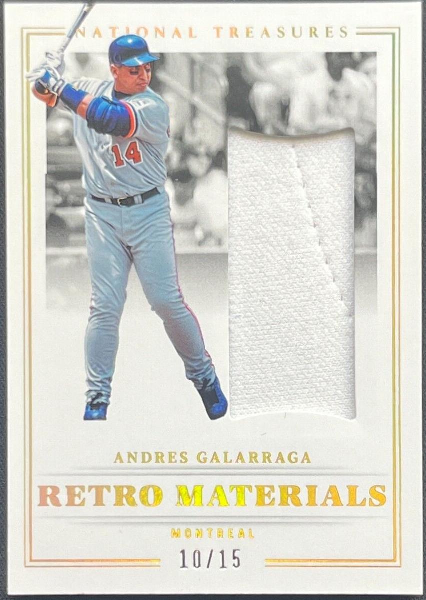 Andres Galarraga #5 Baseball Cards 2023 Panini National Treasures Retro Materials