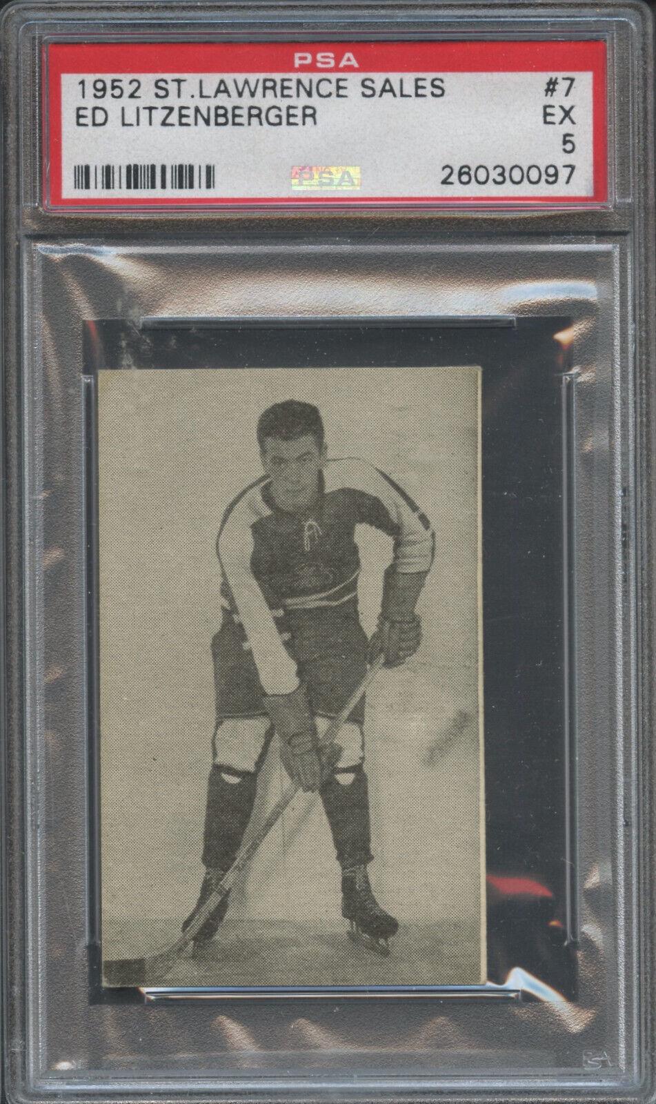 Ed Litzenberger #7 Hockey Cards 1952 St. Lawrence Sales