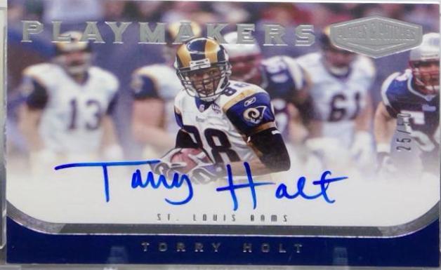 Torry Holt #PL-TH Football Cards 2017 Panini Plates & Patches Playmakers Autographs