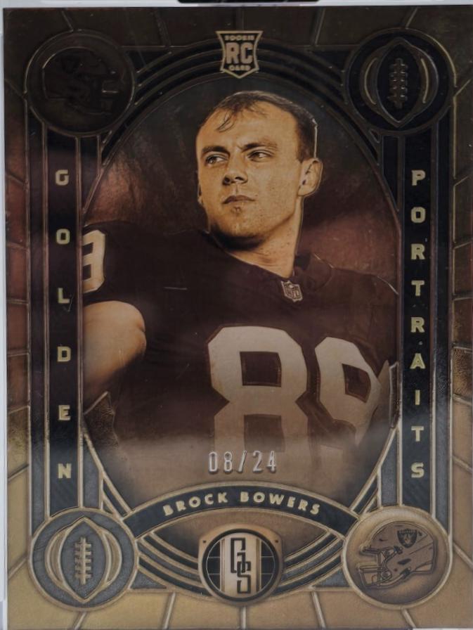 Brock Bowers #10 Football Cards 2024 Panini Gold Standard Golden Portraits