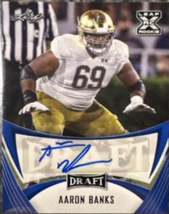 Aaron Banks #BA-AB1 Football Cards 2021 Leaf Draft Autograph
