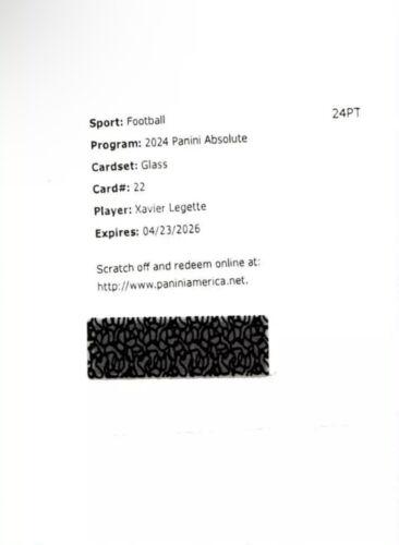Xavier Legette #G-XL 2024 Panini Absolute Football Glass