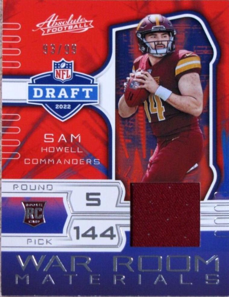 Sam Howell #5 Football Cards 2022 Panini Absolute War Room Materials