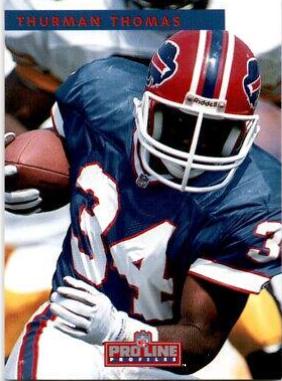 Thurman Thomas #28 Football Cards 1992 Pro Line Profiles