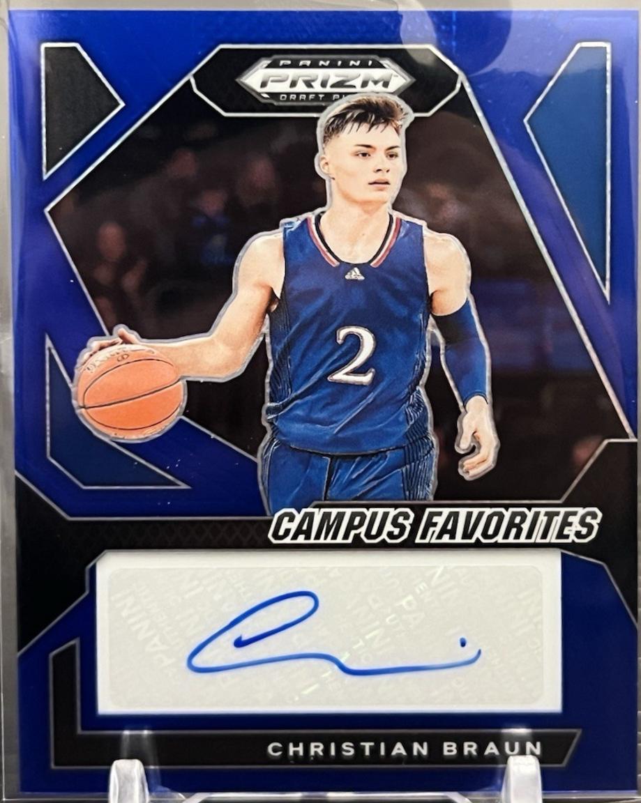 Christian Braun #14 Basketball Cards 2024 Panini Prizm Draft Picks Campus Favorites Signature